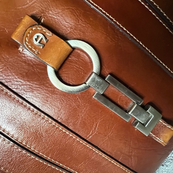 Etienne Aigner Vintage Leather Handbag Double Strap Shoulder Tote Bag - Picture 2 of 15